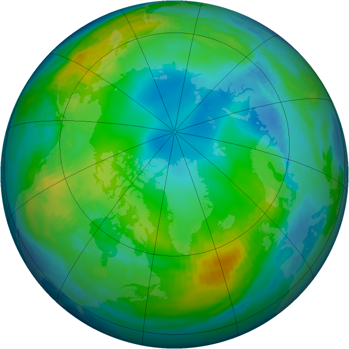 Arctic ozone map for 20 November 1982